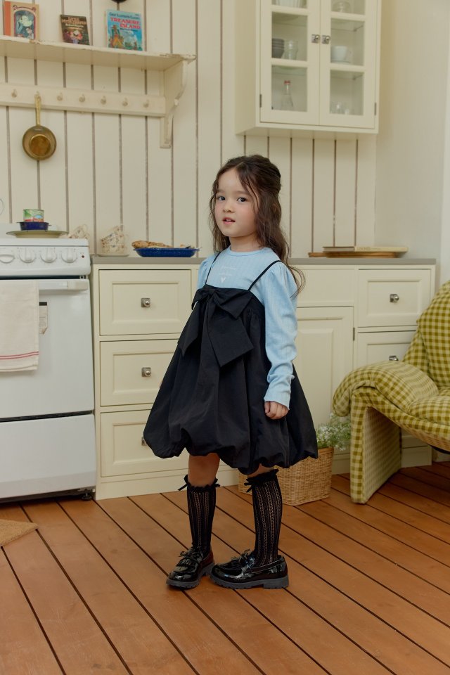 Dalla - Korean Children Fashion - #kidsshorts - Big Ribbon Balloon One-piece - 11