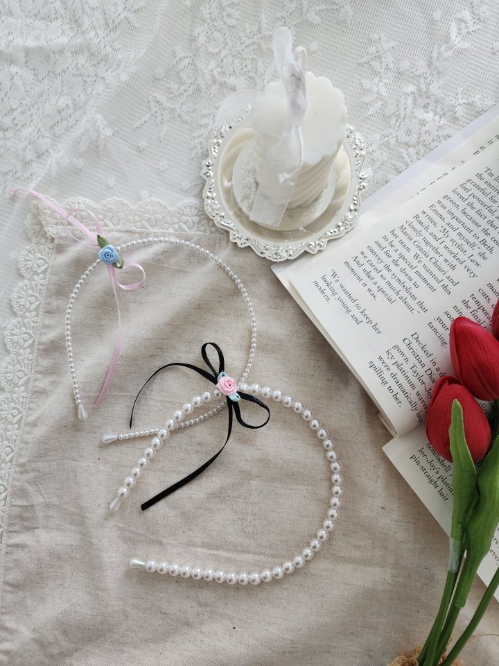 Dalla - Korean Children Fashion - #kidsstore - Rose Pearl Headband - 3
