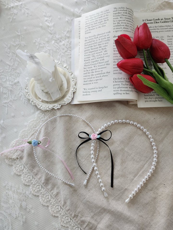 Dalla - Korean Children Fashion - #kidsstore - Rose Pearl Headband - 4