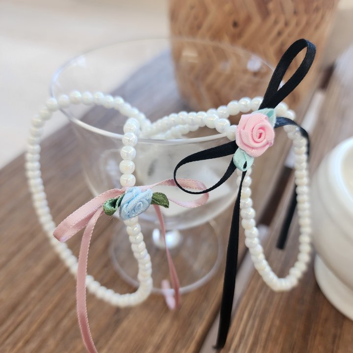 Dalla - Korean Children Fashion - #kidzfashiontrend - Rose Pearl Necklace - 3