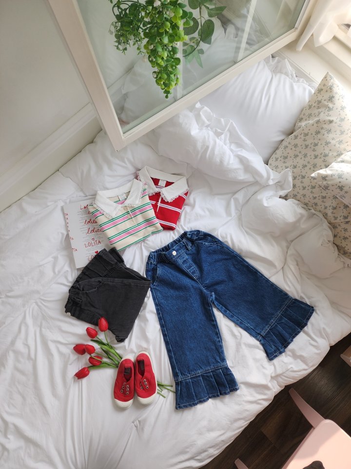 Dalla - Korean Children Fashion - #kidzfashiontrend - Pleated Wide Jeans - 2