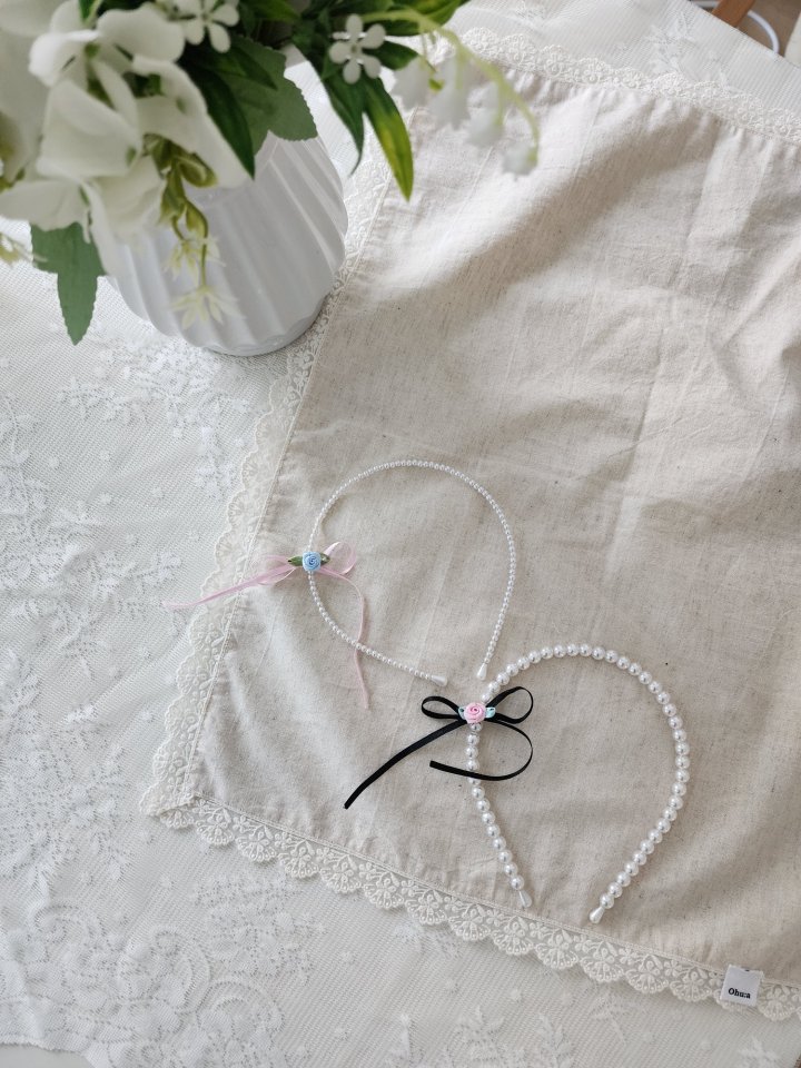 Dalla - Korean Children Fashion - #magicofchildhood - Rose Pearl Headband - 7