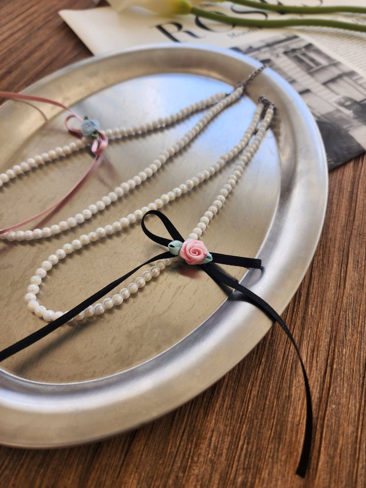 Dalla - Korean Children Fashion - #magicofchildhood - Rose Pearl Necklace - 6