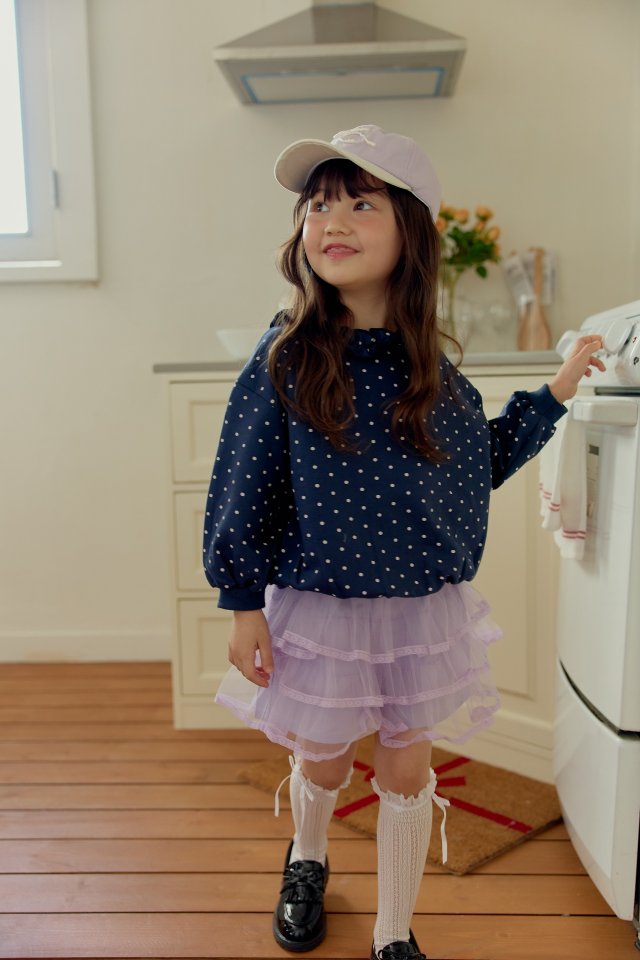 Dalla - Korean Children Fashion - #magicofchildhood - Dot Boat Neck Sweatshirt - 11