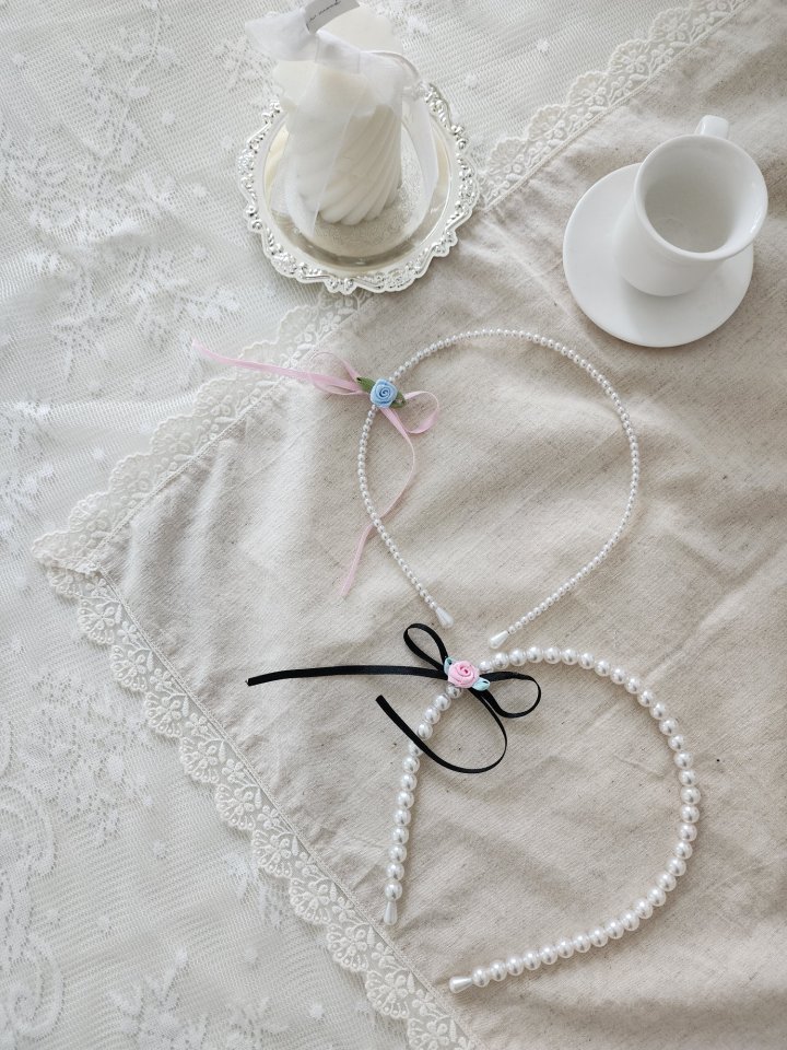 Dalla - Korean Children Fashion - #minifashionista - Rose Pearl Headband - 8
