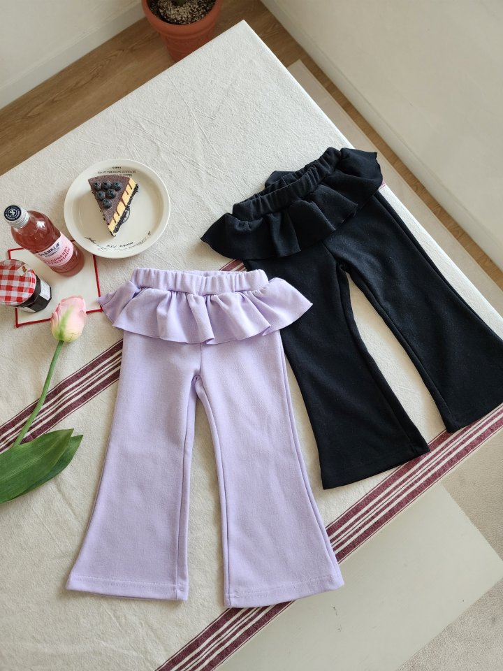 Dalla - Korean Children Fashion - #minifashionista - Pongdang Frill Bootcut Pants - 2