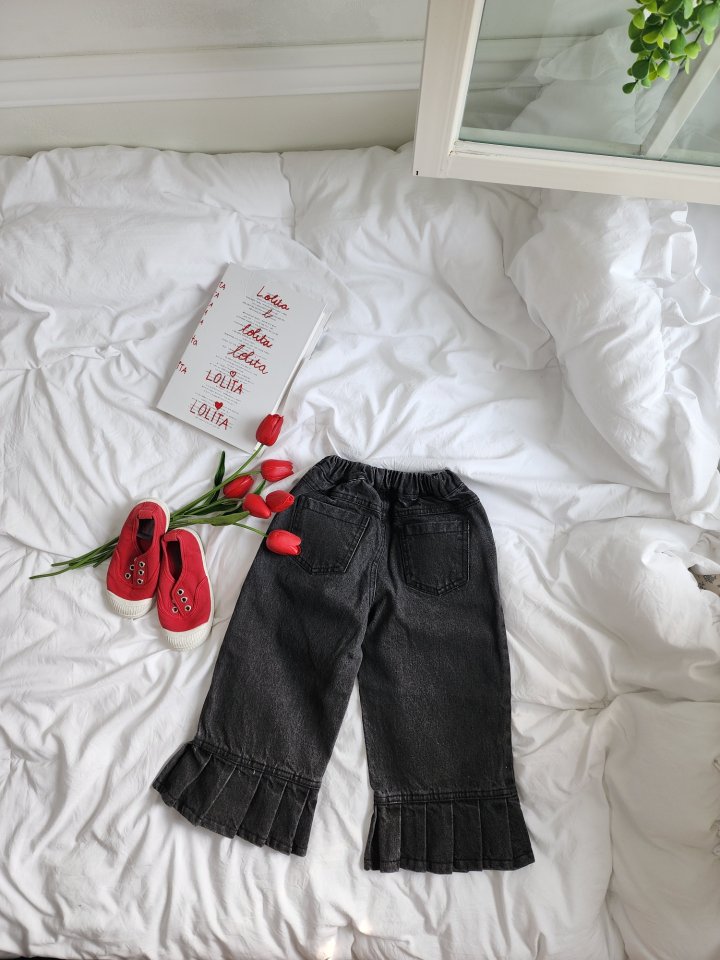 Dalla - Korean Children Fashion - #prettylittlegirls - Pleated Wide Jeans - 7