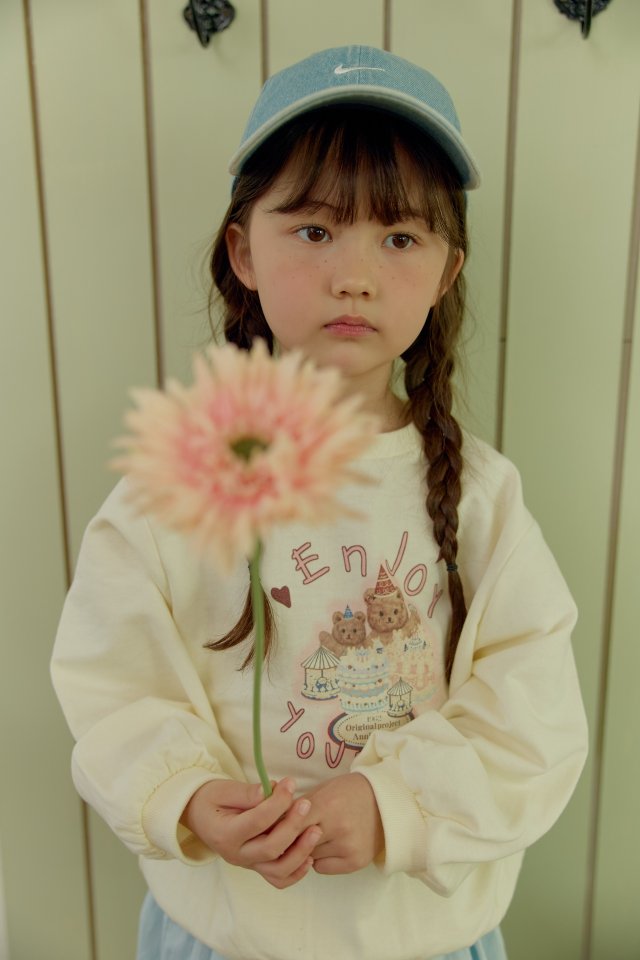 Dalla - Korean Children Fashion - #prettylittlegirls - Enjoy Bear Sweatshirt - 12