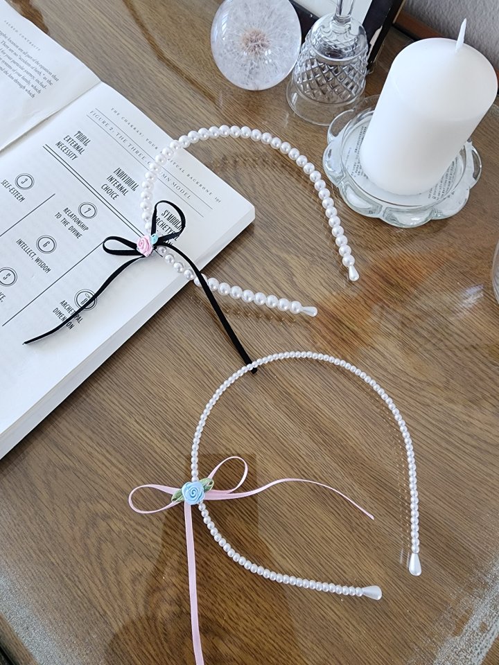 Dalla - Korean Children Fashion - #stylishchildhood - Rose Pearl Headband - 12