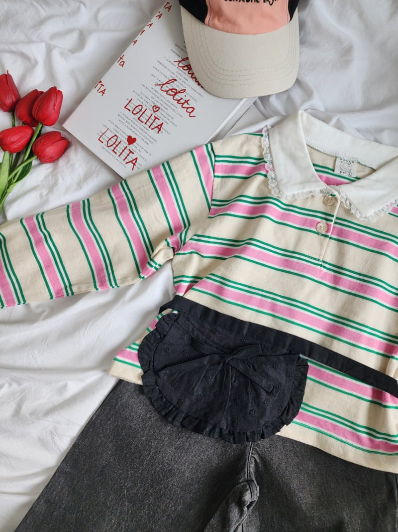 Dalla - Korean Children Fashion - #stylishchildhood - New Jean Collared Tee