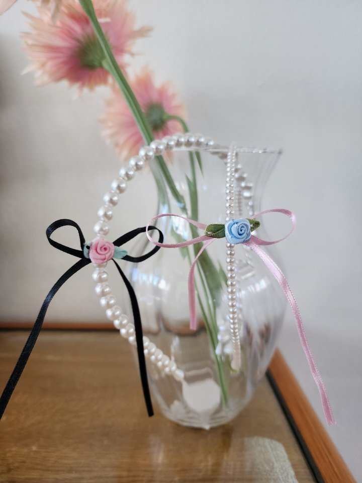 Dalla - Korean Children Fashion - #todddlerfashion - Rose Pearl Headband - 10