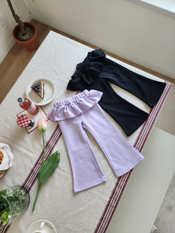 Dalla - Korean Children Fashion - #prettylittlegirls - Pongdang Frill Bootcut Pants - 4