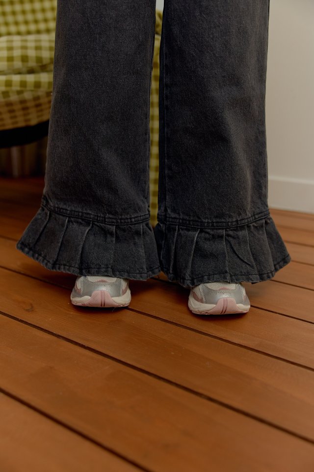 Dalla - Korean Children Fashion - #toddlerclothing - Pleated Wide Jeans - 9