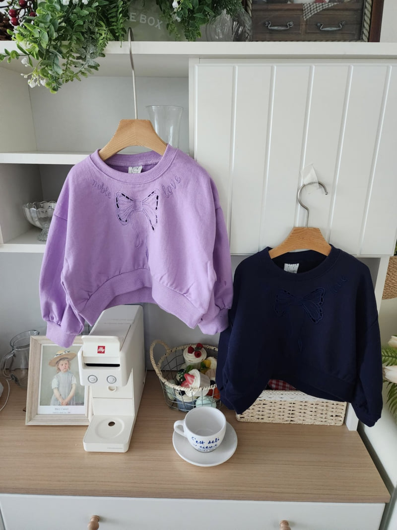Dalla - Korean Children Fashion - #toddlerclothing - Punching Ribbon Embroidery Sweatshirt