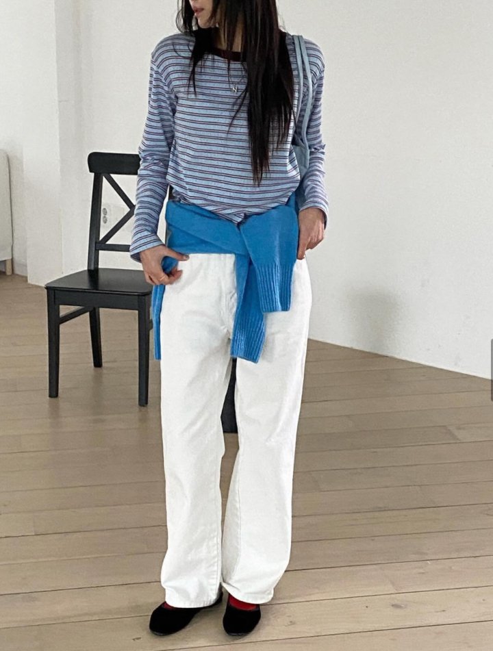 Diana - Korean Women Fashion - #momslook - Flo Stripe Tee - 3