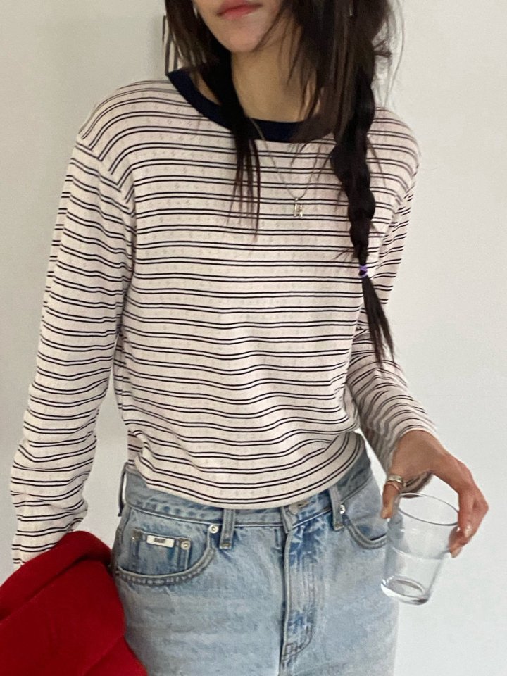 Diana - Korean Women Fashion - #momslook - Flo Stripe Tee - 7