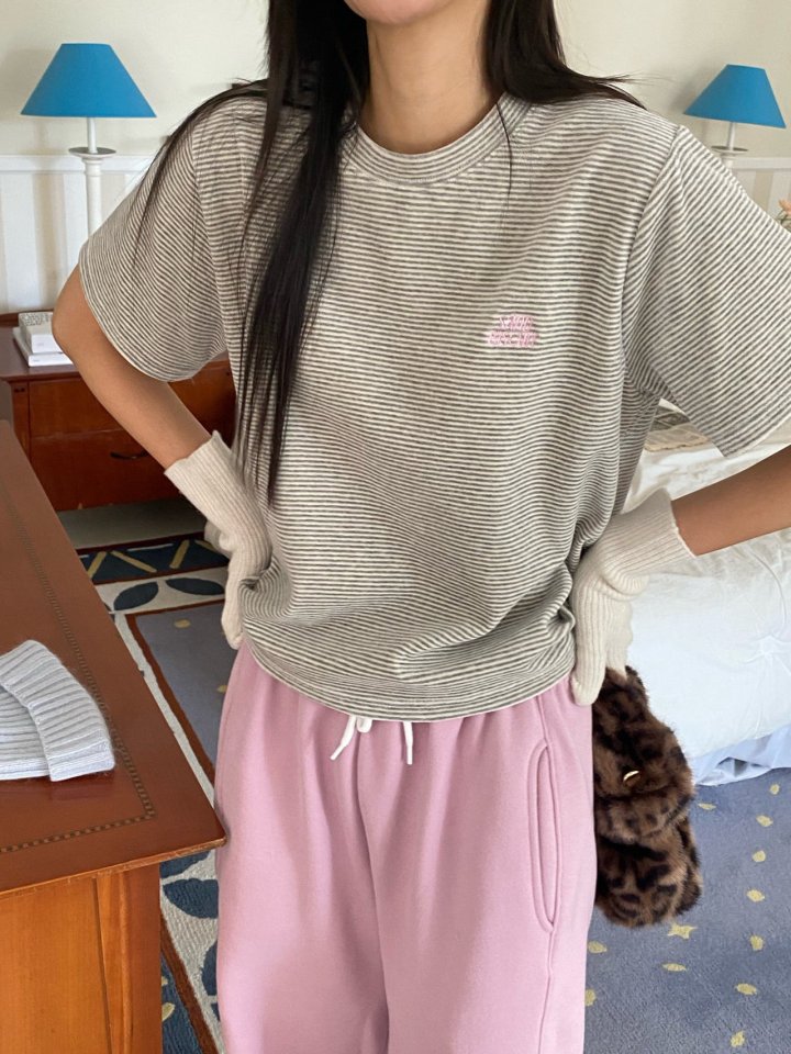 Diana - Korean Women Fashion - #momslook - Biscuit Velour Tee - 10