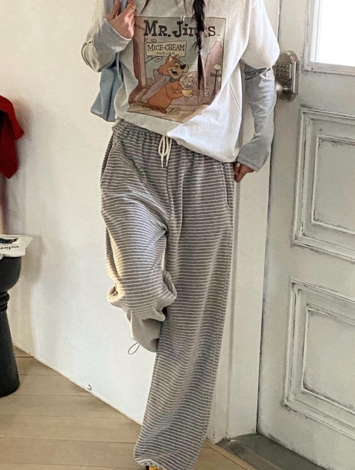 Diana - Korean Women Fashion - #womensfashion - Velo Stripe Pants - 9