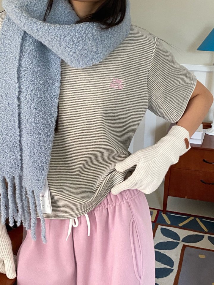 Diana - Korean Women Fashion - #womensfashion - Biscuit Velour Tee
