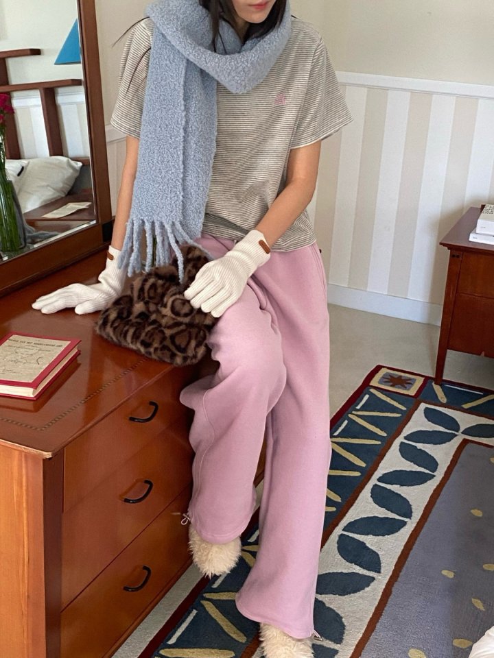 Diana - Korean Women Fashion - #womensfashion - Biscuit Velour Tee - 3