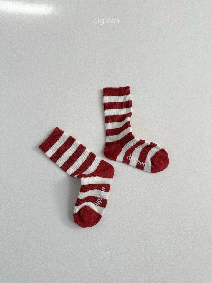 Digreen - Korean Children Fashion - #Kfashion4kids - Minimal Stripe Socks - 7