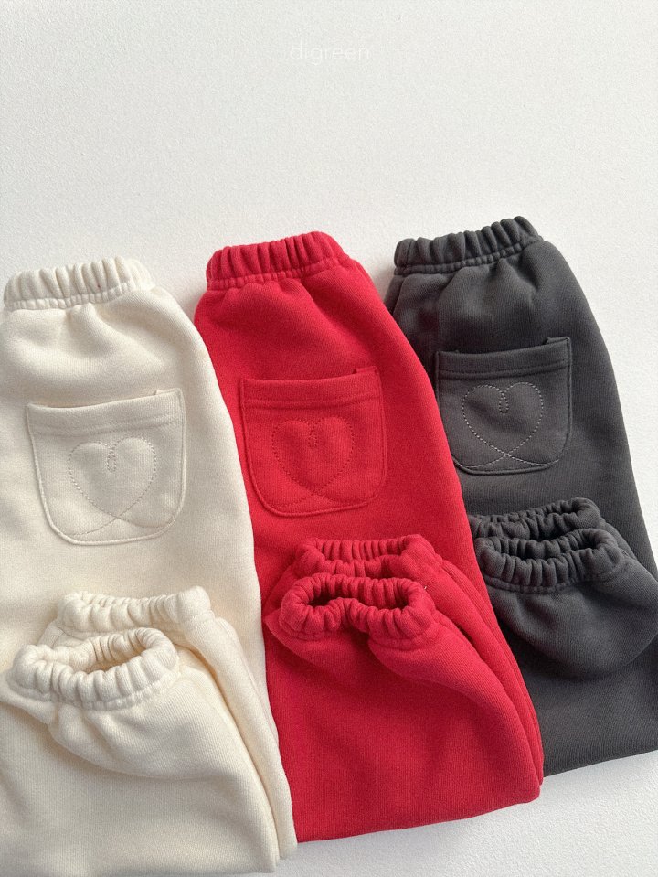 Digreen - Korean Children Fashion - #childofig - Heart Jogger Pants - 3