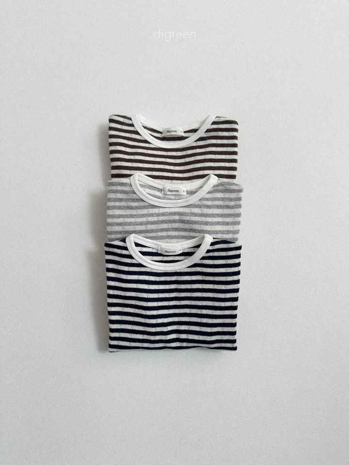 Digreen - Korean Children Fashion - #stylishchildhood - Eyelet Stripe Tee - 4