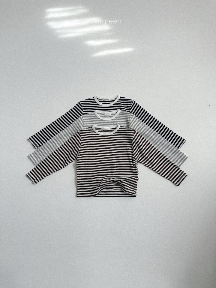 Digreen - Korean Children Fashion - #fashionkids - Eyelet Stripe Tee - 8