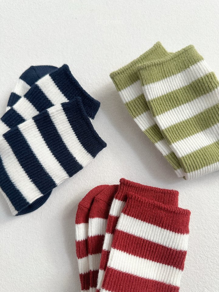 Digreen - Korean Children Fashion - #fashionkids - Minimal Stripe Socks - 4