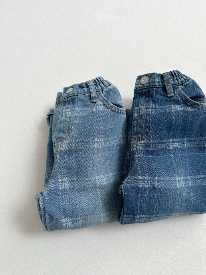 Digreen - Korean Children Fashion - #kidsstore - Check Cone Denim Pants - 7