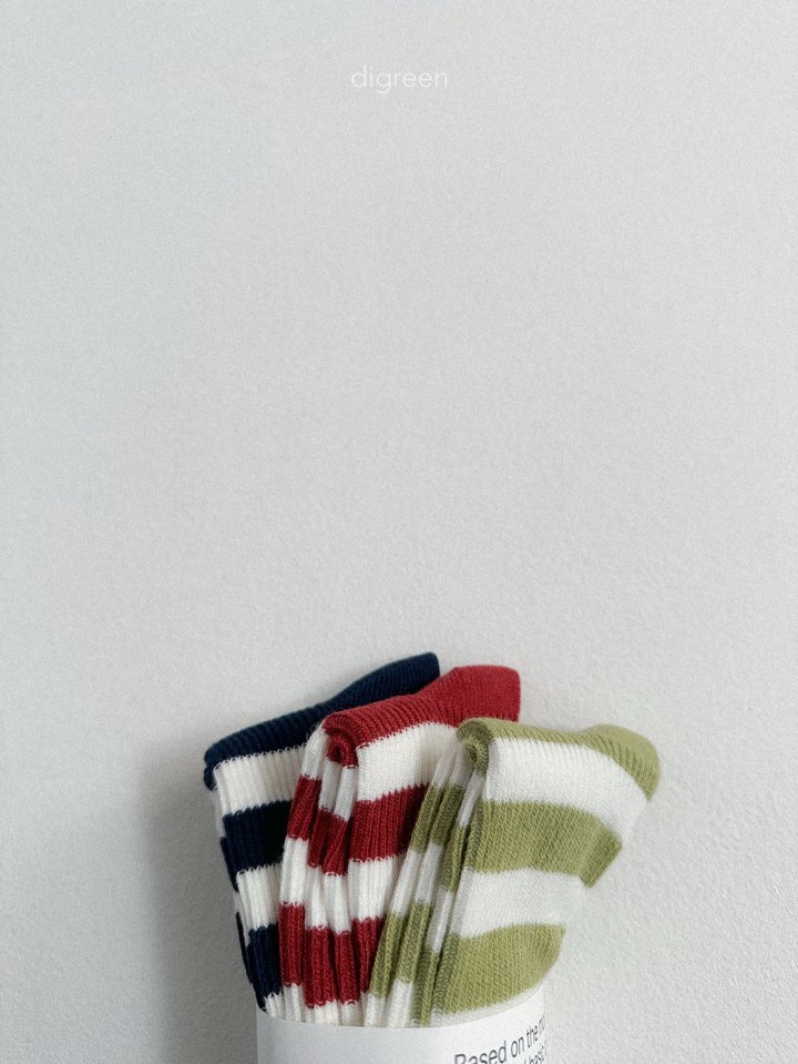 Digreen - Korean Children Fashion - #kidzfashiontrend - Minimal Stripe Socks - 6