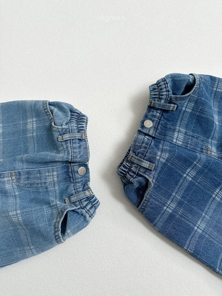 Digreen - Korean Children Fashion - #magicofchildhood - Check Cone Denim Pants - 11