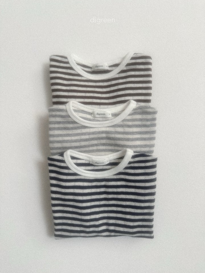 Digreen - Korean Children Fashion - #stylishchildhood - Eyelet Stripe Tee - 3
