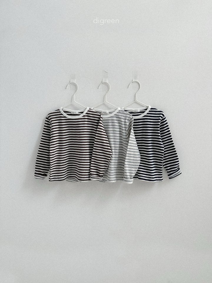 Digreen - Korean Children Fashion - #todddlerfashion - Eyelet Stripe Tee