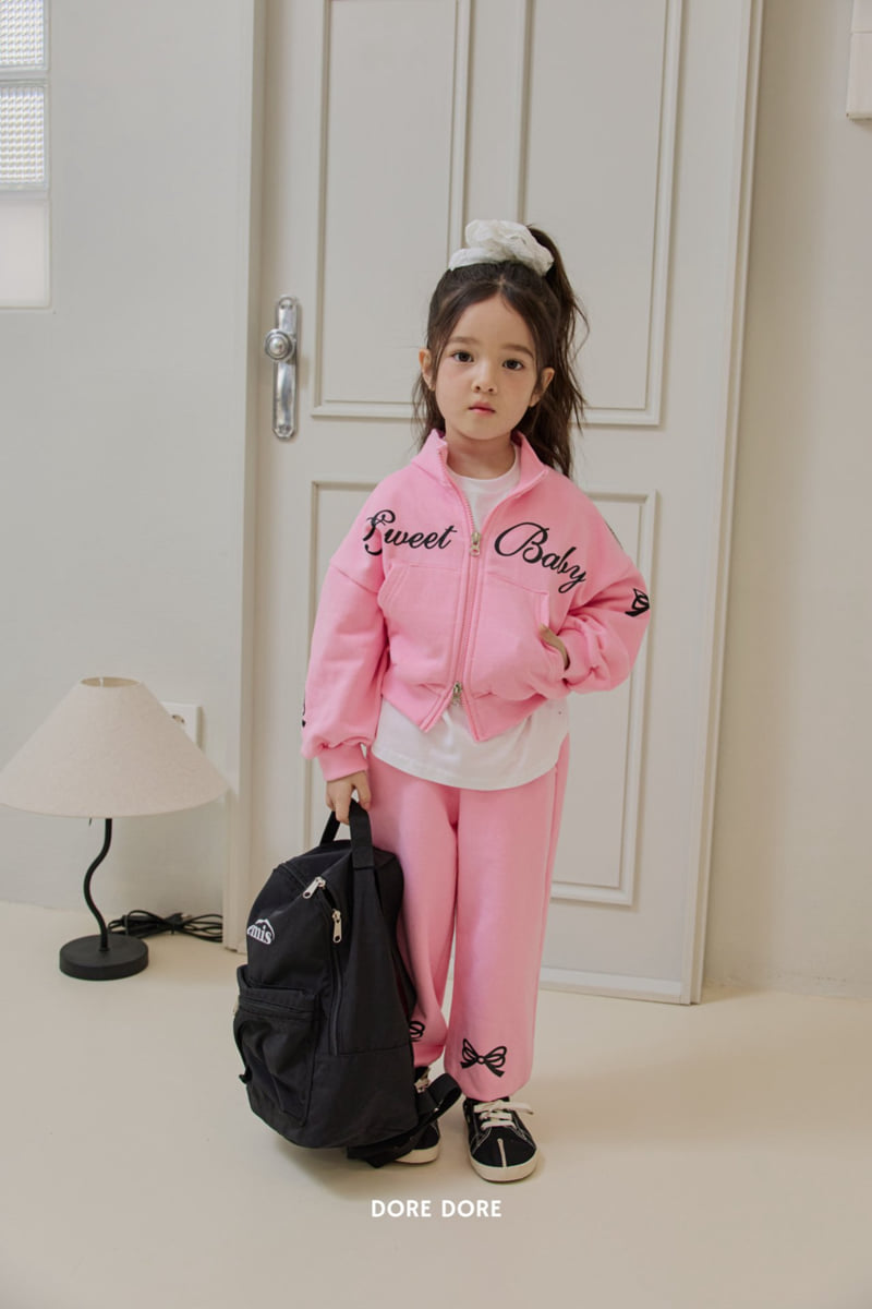 Dore Dore - Korean Children Fashion - #Kfashion4kids - Ribbon Print Jogger Pants - 7
