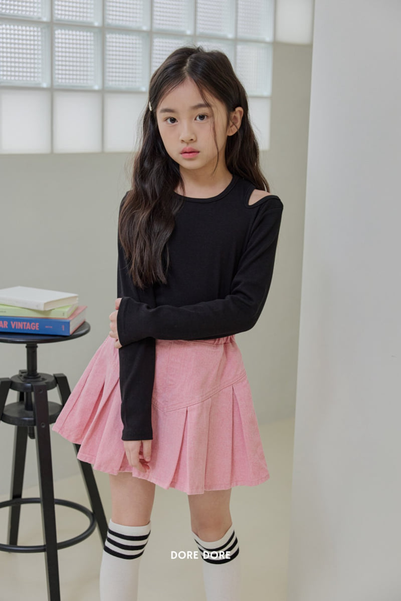 Dore Dore - Korean Children Fashion - #Kfashion4kids - Shoulder Cut Ribbed Tee - 11