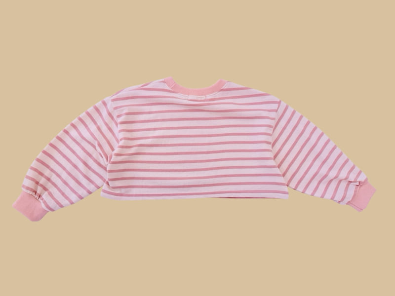 Dore Dore - Korean Children Fashion - #kidzfashiontrend - Striped Lettering Crop Tee - 4
