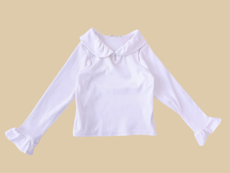 Dore Dore - Korean Children Fashion - #Kfashion4kids - Pleated Flat Collar Tee - 3
