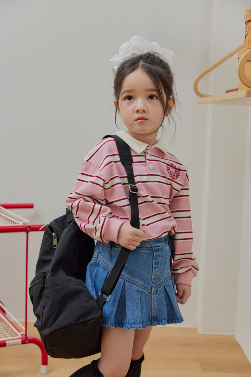 Dore Dore - Korean Children Fashion - #childofig - Embroidered Collar Tee - 8