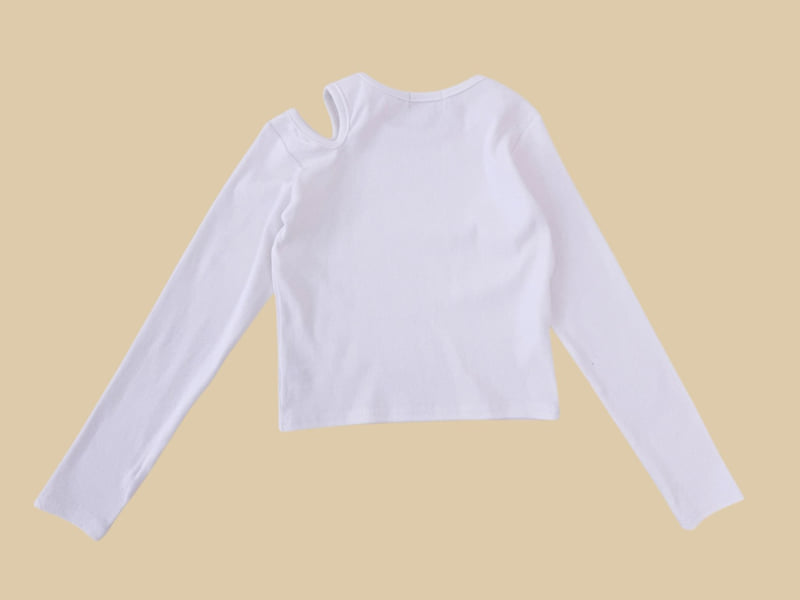 Dore Dore - Korean Children Fashion - #childofig - Shoulder Cut Ribbed Tee - 4