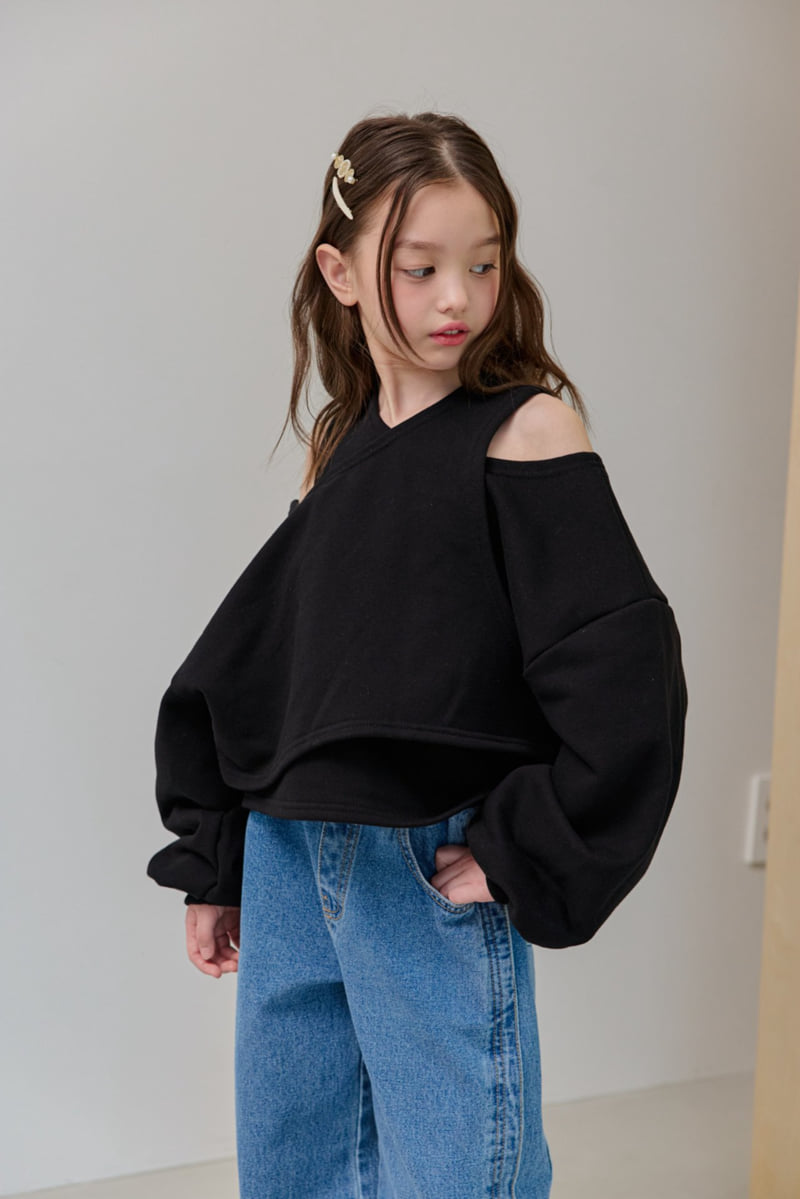 Dore Dore - Korean Children Fashion - #fashionkids - Crop Slit Sweatshirt - 10