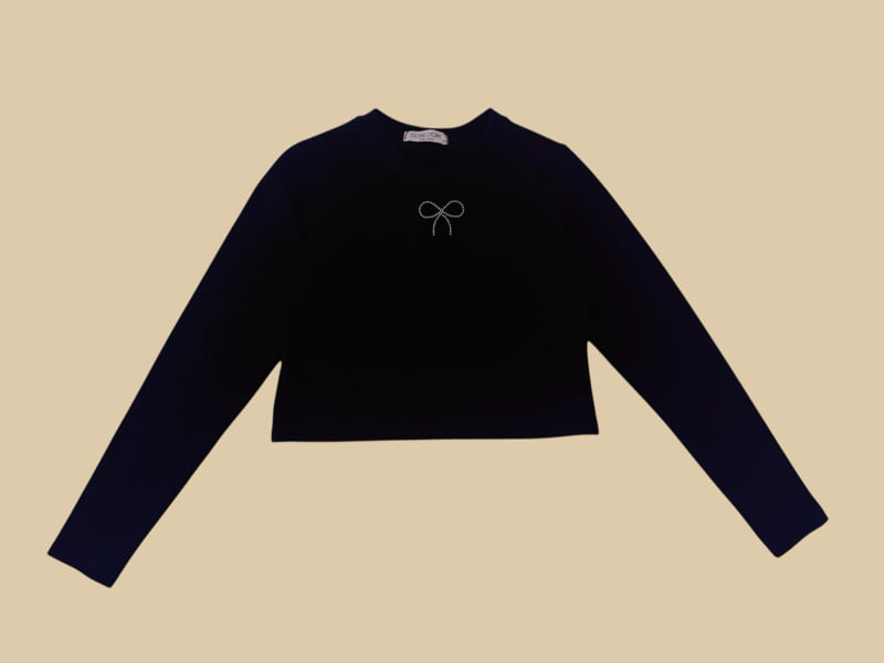 Dore Dore - Korean Children Fashion - #fashionkids - Ribbon Hotfix Crop Tee - 5