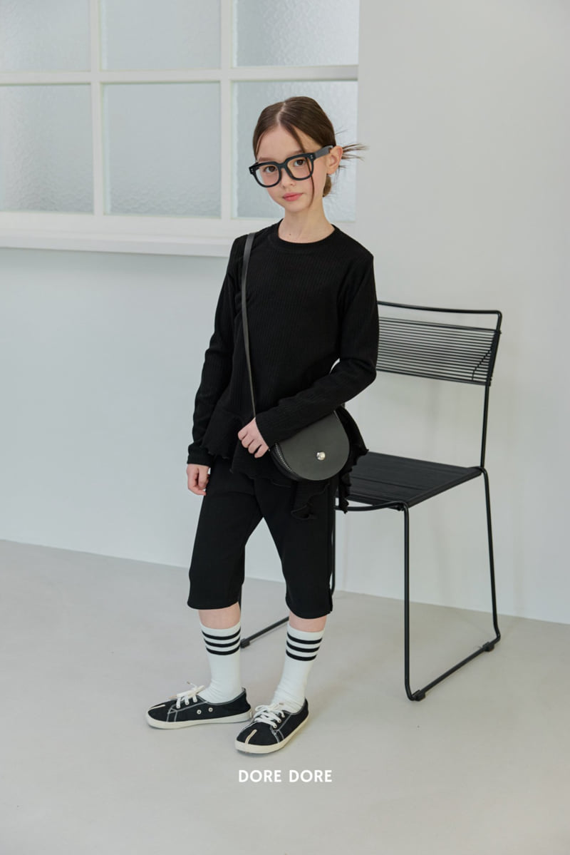 Dore Dore - Korean Children Fashion - #kidsshorts - Flared Ribbed Long Tee - 12