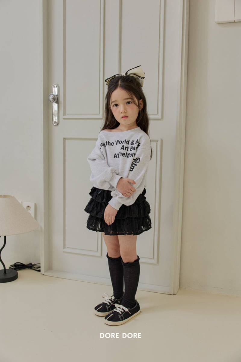 Dore Dore - Korean Children Fashion - #kidsshorts - Off-Shoulder Sweatshirt - 8