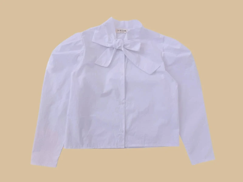 Dore Dore - Korean Children Fashion - #kidsshorts - Ribbon Puff Blouse - 3