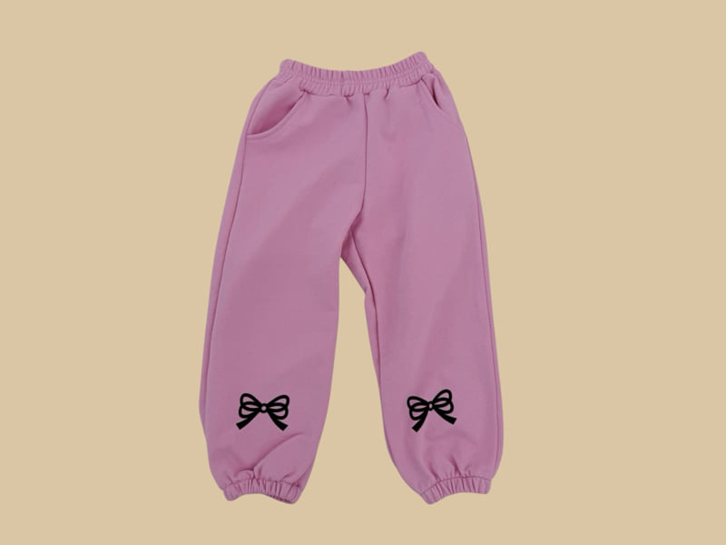 Dore Dore - Korean Children Fashion - #kidsstore - Ribbon Print Jogger Pants - 5