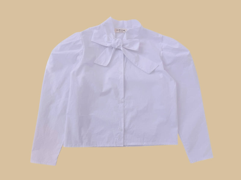 Dore Dore - Korean Children Fashion - #kidsstore - Ribbon Puff Blouse - 3