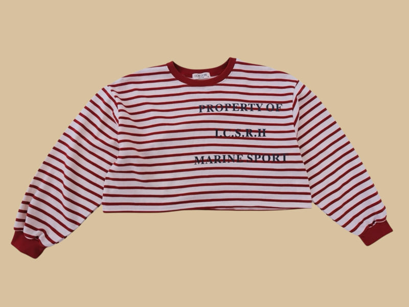 Dore Dore - Korean Children Fashion - #kidsstore - Striped Lettering Crop Tee - 2