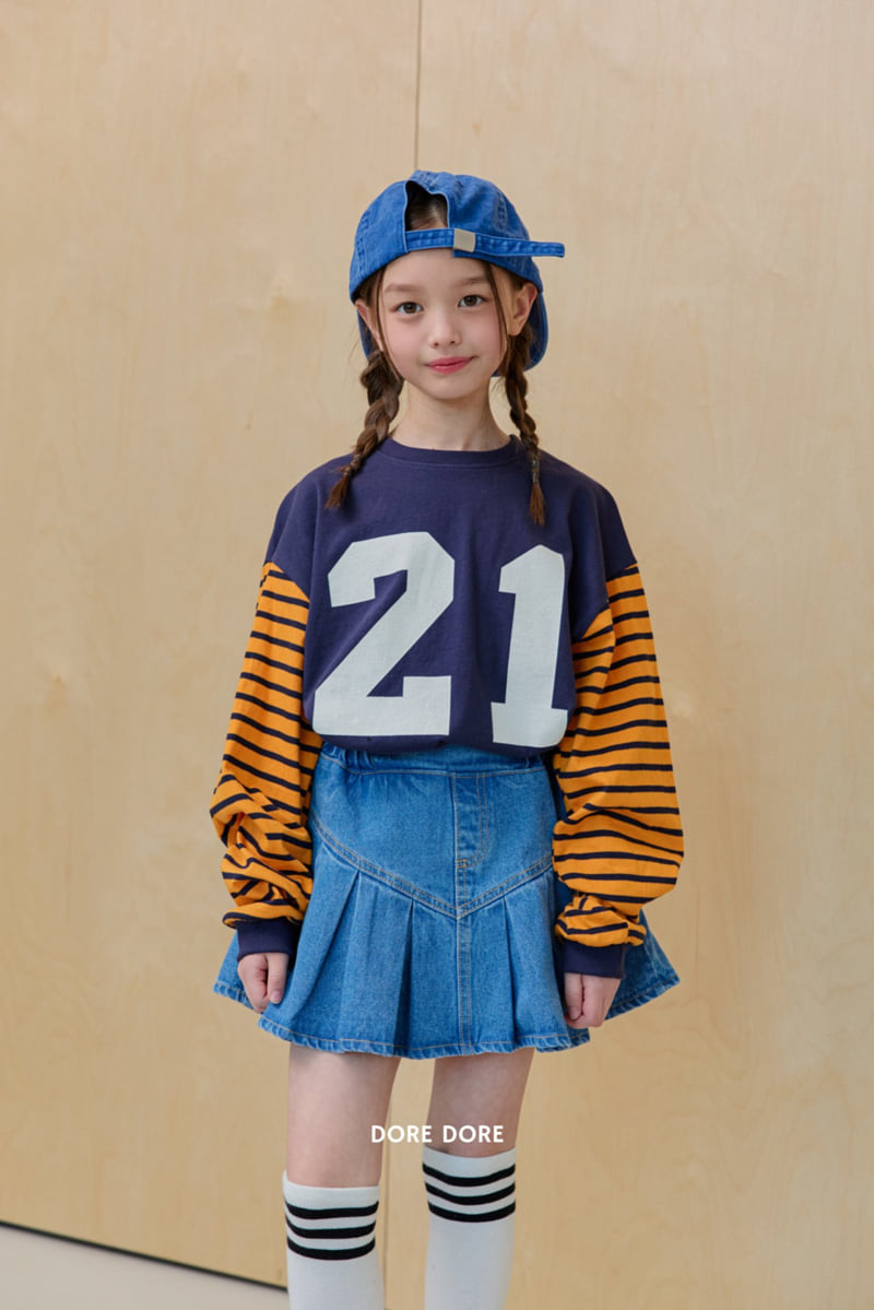 Dore Dore - Korean Children Fashion - #kidzfashiontrend - Sleeve Stripe 21 Tee - 7