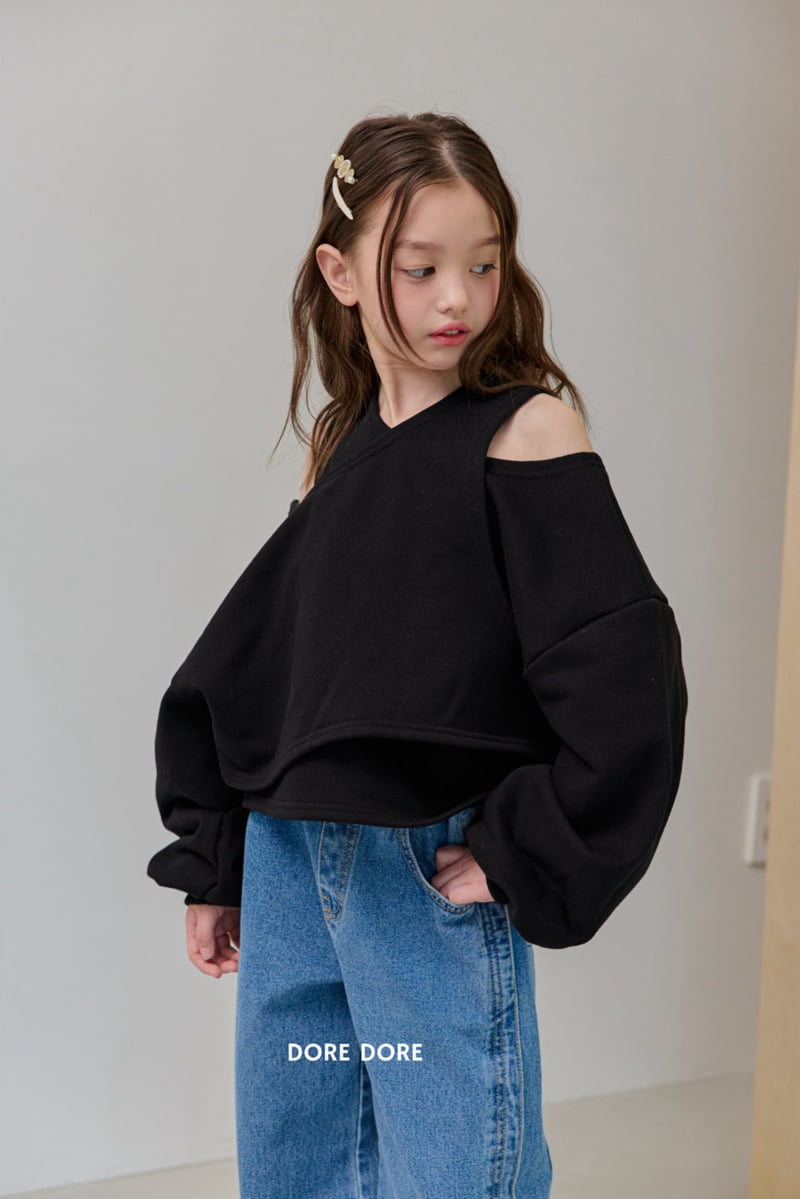Dore Dore - Korean Children Fashion - #littlefashionista - Crop Slit Sweatshirt